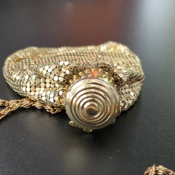 Vintage Whiting & Davis Gold Mesh Expandable Bag - Picture 3 of 12